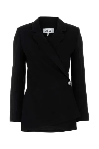 LOEWE BLACK STRETCH CREPE BLAZER