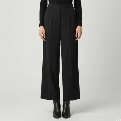 Pre-owned Loewe Black Stretch Knit Pleated Wide Leg Pants Xs