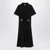 Loewe Black Stretch Viscose Belted Dress In Black