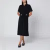 Loewe Black Stretch Viscose Belted Dress In Black