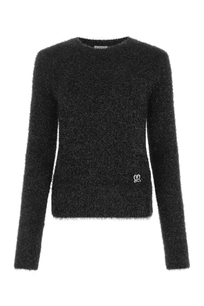 LOEWE LOEWE BLACK STRETCH VISCOSE BLEND SWEATER
