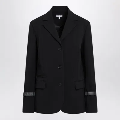 Loewe Jacket In Stretch Wool Blend In Black
