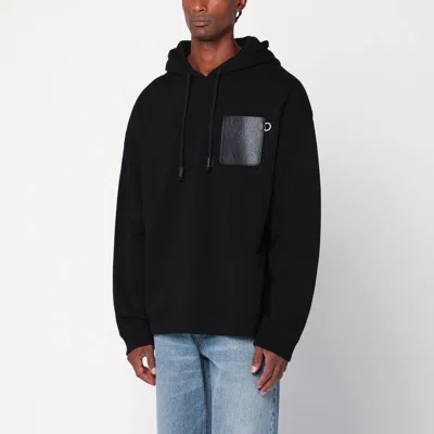 LOEWE LOEWE BLACK SWEATSHIRT WITH ANAGRAM POCKET
