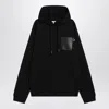 Loewe Anagram Patch Drawstring Cotton Hoodie In Black