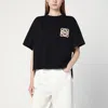 Loewe Black T-shirt With Anagram Embroidery In Terry Cloth In Black