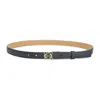 Loewe Textured Calfskin Belt With Gold-tone Buckle In Gray