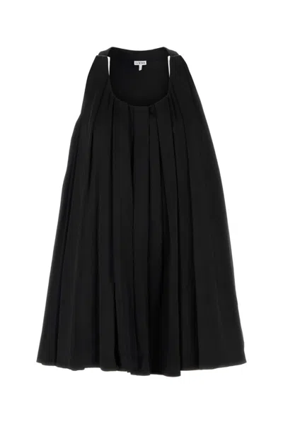 LOEWE BLACK TRAPEZE MINI DRESS