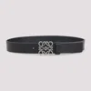 Loewe Chunky Anagram 4cm Adjustable Calf Skin Belt Loop In Black