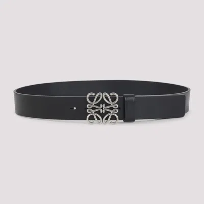 LOEWE MEN BLACK VINTAGE PALLADIUM CHUNKY ANAGRAM BELT, 30 LUXURY BELTS FOR MEN DARVEYS