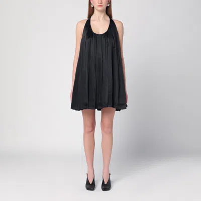 LOEWE LOEWE BLACK VISCOSE TRAPEZE MINI DRESS