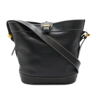 Pre-owned Loewe Black White Leather Shoulder Bag ()