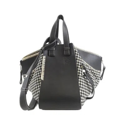 Pre-owned Loewe Black White Wool Leather Shoulder Bag () In Multi