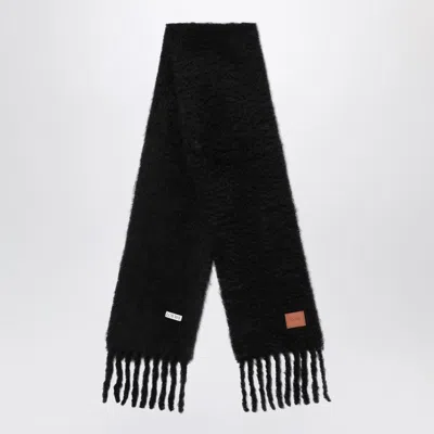LOEWE LOEWE  BLACK WOOL AND MOHAIR SCARF