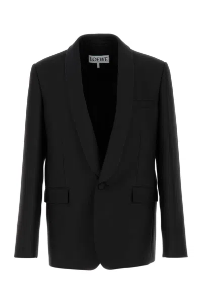 LOEWE BLACK WOOL BLEND BLAZER