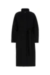 Loewe Black Wool Blend Coat In Black