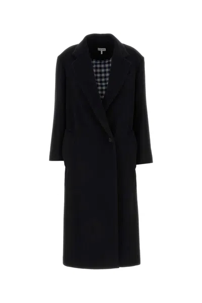 Loewe Notched-lapels Single-breasted Coat In Black