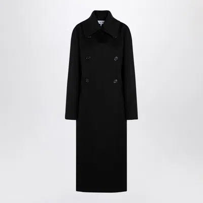 LOEWE LOEWE BLACK WOOL DOUBLE-BREASTED COAT WOMEN