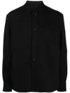 Loewe Mens Brand-embroidery Patch-pocket Long-sleeve Cotton Shirt Black In Black