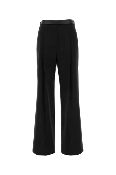 Loewe Black Wool Wide-leg Pant In Multi