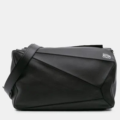 Pre-owned Loewe Black Xl Leather Puzzle Crossbody