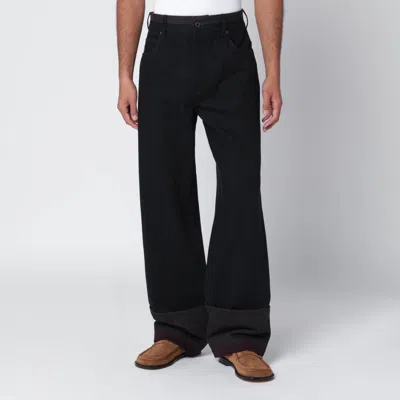Loewe Black/burgundy Cuffed Jeans