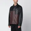 Loewe Black/burgundy Leather Overshirt In Black