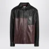 Loewe Leather Overshirt With Contrasting-panels In Multi
