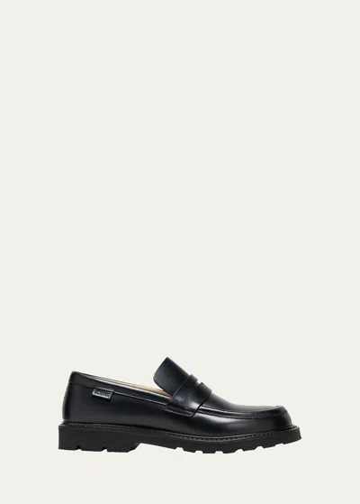 Loewe Blaze Leather Penny Loafers In Black