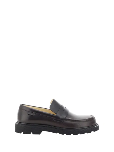 Loewe Blaze Leather Penny Loafers In Brown