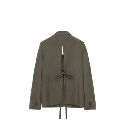 Loewe Blazer Droit En Laine Mélangée In Green