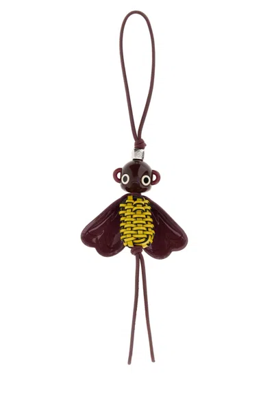 Loewe Bloombee Leather Bag Charm In Brown