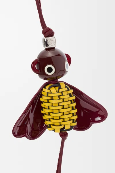 Loewe Blombée Charm In Leather Skin And Acetate For Woman In Burgundy