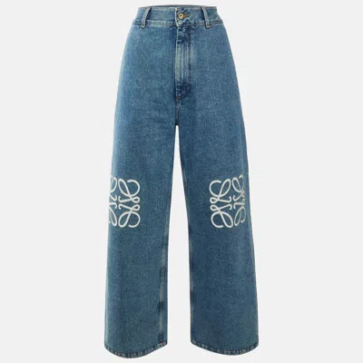 Pre-owned Loewe Blue Anagram Denim Baggy Jeans L/waist 34"