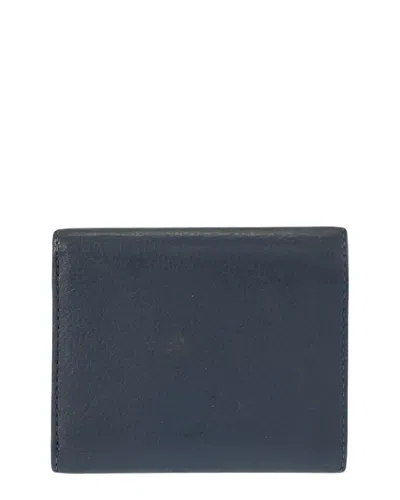 Pre-owned Loewe Blue Calfskin Trifold Wallet (authentic Pre-loved)
