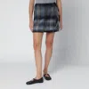 Loewe Blue Checked Mini Skirt In Mohair And Wool Blend In Blue