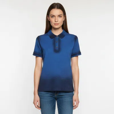 Pre-owned Loewe Blue Cotton Pique Gradient Polo Shirt L