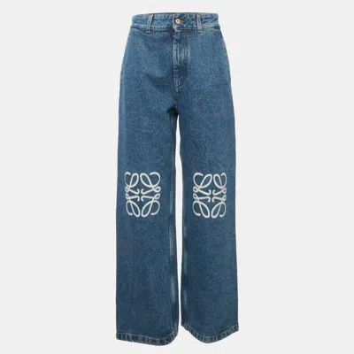 Pre-owned Loewe Blue Denim Anagram Detail Jeans S/waist 29"