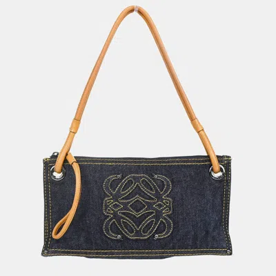 Pre-owned Loewe Blue Denim Shoulder Bag