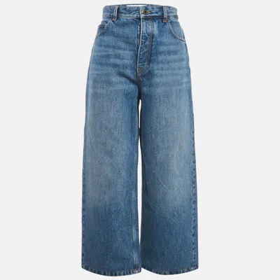 Pre-owned Loewe Blue Denim Wide Leg Jeans L