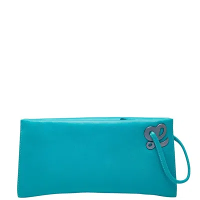 Pre-owned Loewe Blue Green Leather Clutch Bag () In Multi