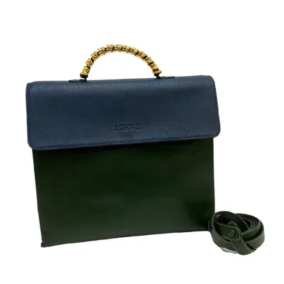 Pre-owned Loewe Blue Green Leather Handbag Shoulder Bag () In Blue, Green