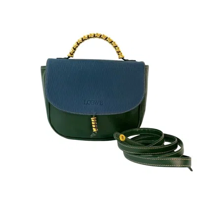 Pre-owned Loewe Blue Green Leather Handbag Shoulder Bag () In Multi