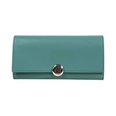 Pre-owned Loewe Blue Green Leather Long Wallet (tri-fold) () In Multi