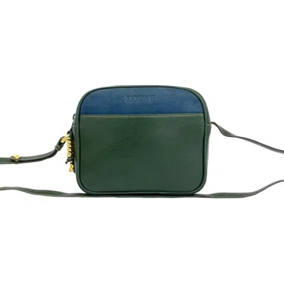 Pre-owned Loewe Blue Green Leather Pochette Shoulder Bag () In Blue, Green