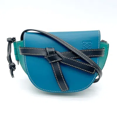 Pre-owned Loewe Blue Green Leather Pochette Shoulder Bag () In Multi