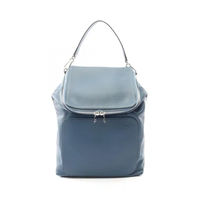 Pre-owned Loewe Blue Leather Backpack ()