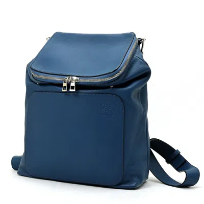 Pre-owned Loewe Blue Leather Backpack ()
