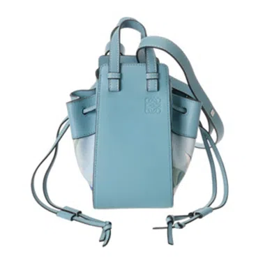 Pre-owned Loewe Blue Leather Canvas Shoulder Bag ()