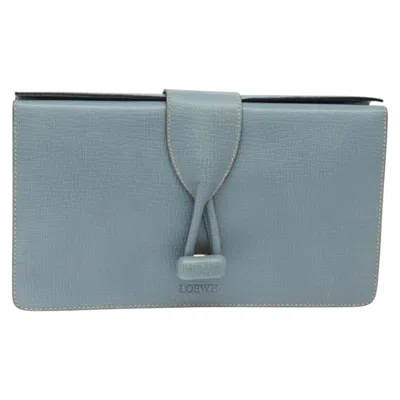 Pre-owned Loewe Blue Leather Clutch Bag ()