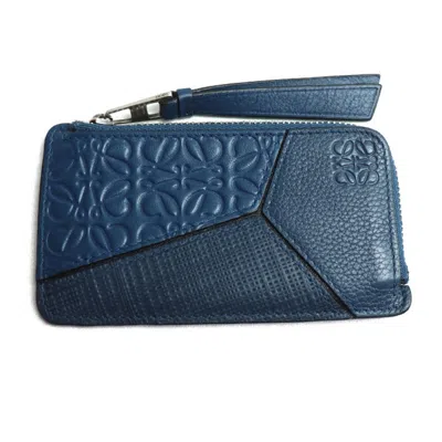 Pre-owned Loewe Blue Leather Coin Purse/coin Case ()
